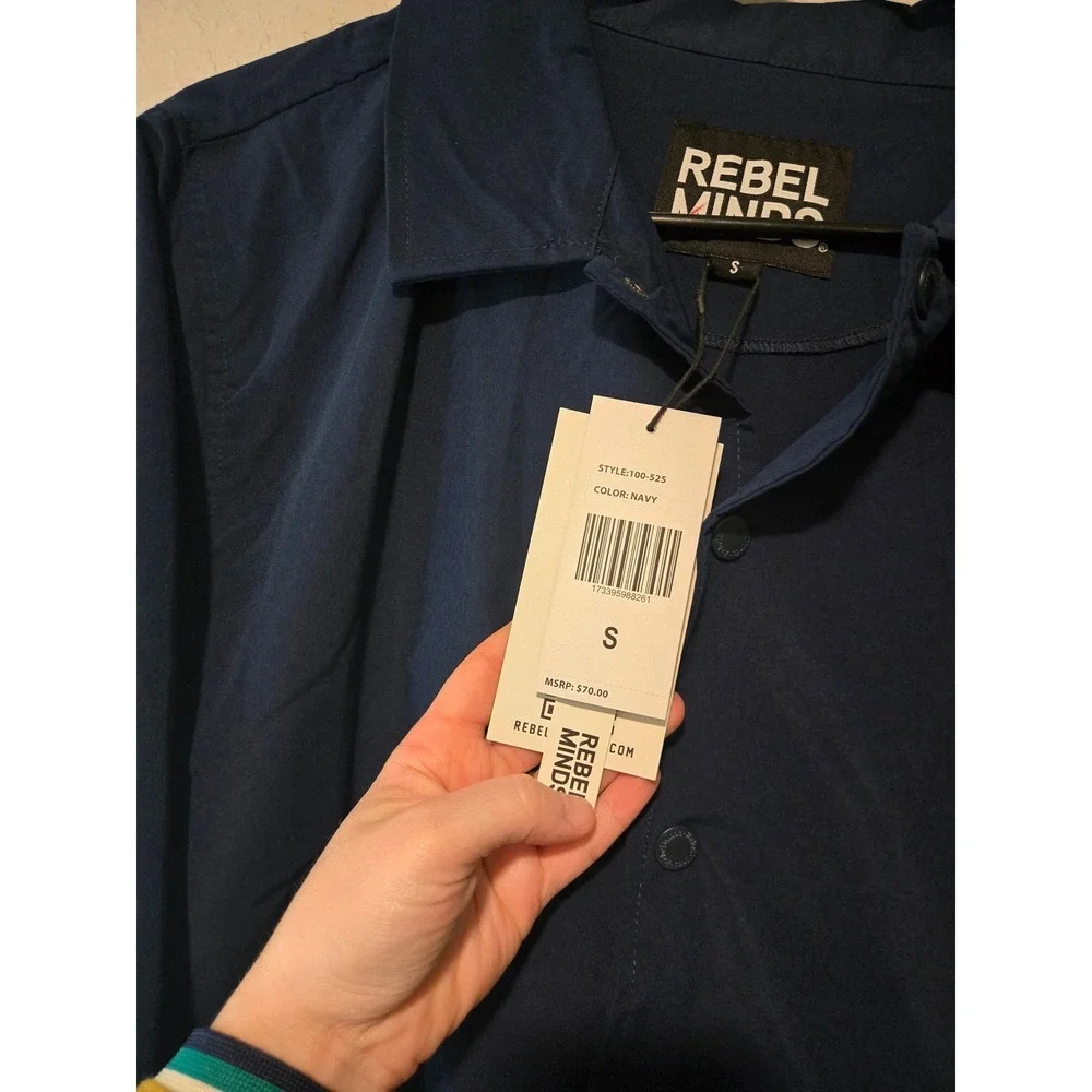 Rebel Minds Navy Blue Windbreaker